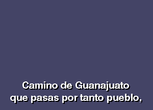 Camino de Guanajuato
que pasas por tanto pueblo,