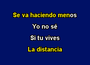 Se va haciendo menos
Yo no 515)

Si tu vives

La distancia