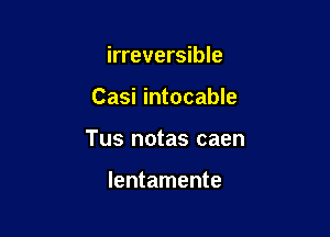 irreversible

Casi intocable

Tus notas caen

lentamente