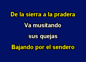 De la sierra a la pradera

Va musitando
sus quejas

Bajando por el sendero