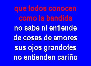 no sabe ni entiende

de cosas de amores
sus ojos grandotes
no entienden carilio