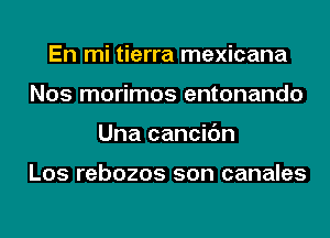 En mi tierra mexicana
Nos morimos entonando
Una cancic'm

Los rebozos son canales