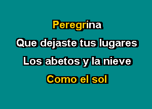 Peregrina

Que dejaste tus lugares

Los abetos y la nieve

Como el sol