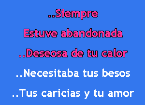 ..Necesitaba tus besos

..Tus caricias y tu amor