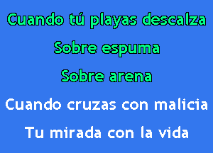 Cuando tu playas descalza
Sobre espuma
Sobre arena
Cuando cruzas con malicia

Tu mirada con la Vida