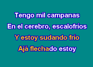 Tengo mil campanas
En el cerebro, escalofrios

Y estoy sudando frio

Aja flechado estoy

g