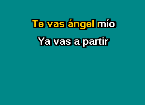 Te vas angel mio

Ya vas a partir