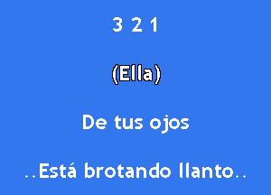 321

(Ella)

De tus ojos

..Esta brotando llanto..