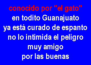 en todito Guanajuato
ya estaii curado de espanto

no lo intimida el peligro
muy amigo
por las buenas