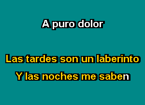 A puro dolor

Las tardes son un Iaberinto

Y las noches me saben