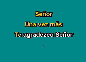 Se or

Una vez mas

Te agradezco Seftor