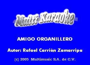 AMIGO ORGANILLERO

Anton Rafael Carrit'arl Zamurripa

(c) 2005 Multinlusic SA. de C.V.