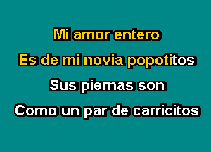 Mi amor entero

Es de mi novia popotitos

Sus piernas son

Como un par de carricitos