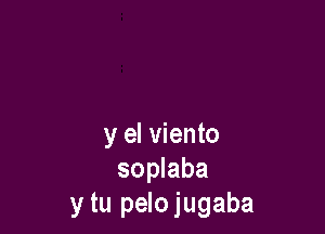 y el viento
soplaba
y tu pelojugaba