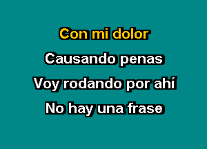 Con mi dolor

Causando penas

Voy rodando por ahi

No hay una frase