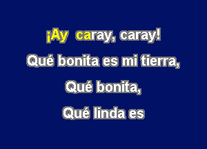 iAy caray, caray!

QUI'a bonita es mi tierra,
Qufe bonita,

Qus'a linda es