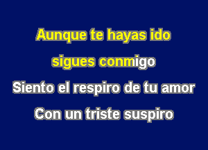 Aunque te hayas ido

sigues conmigo

Siento el respiro de tu amor

Con un triste suspiro