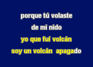 porque tt'l volaste
de mi nido

yo que fui volcan

soy un volcan apagado