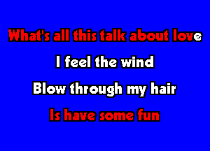 I feel the wind

Blow through my hair