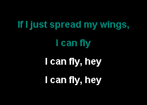 If I just spread my wings,
I can fly
I can fly, hey

I can fly, hey