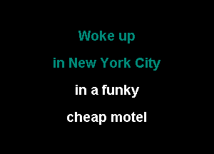 Woke up

in New York City

in a funky

cheap motel