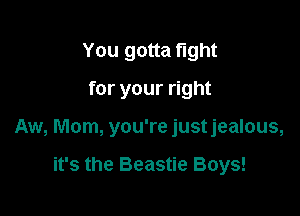 You gotta fight
for your right

Aw, Mom, you're justjealous,

it's the Beastie Boys!