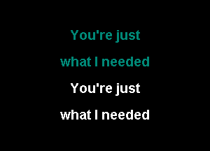 You're just

what I needed

You're just

what I needed