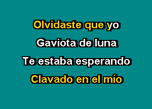 Olvidaste que yo

Gaviota de luna

Te estaba esperando

Clavado en el mio