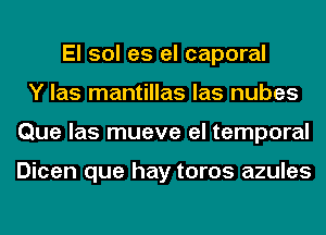 El sol es el caporal
Y las mantillas las nubes
Que las mueve el temporal

Dicen que hay toros azules