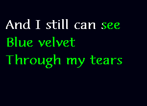 And I still can see
Blue velvet

Through my tears