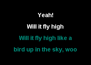 Yeah!
Will it fly high
Will it fly high like a

bird up in the sky, woo