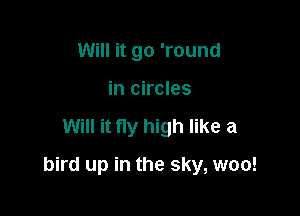 Will it go 'round
in circles

Will it fly high like a

bird up in the sky, woo!