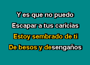 Y es que no puedo
Escapar a tus caricias
Estoy sembrado de ti

De besos y desengaflos