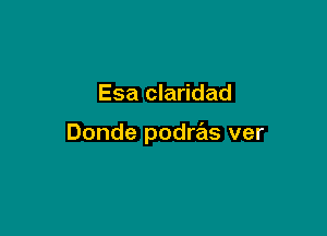 Esa claridad

Donde podras ver