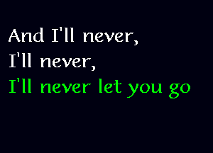 And I'll never,
I'll never,

I'll never let you go