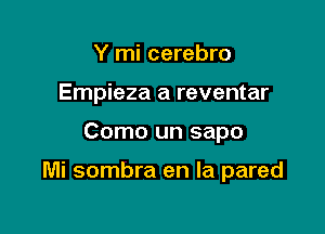 Y mi cerebro
Empieza a reventar

Como un sapo

Mi sombra en la pared