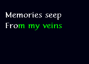 Memories seep
From my veins