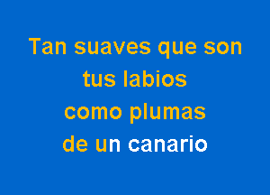 Tan suaves que son
tus labios

como plumas
de un canario