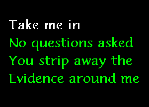 Take me in

No questions asked

You strip away the

Evidence around me