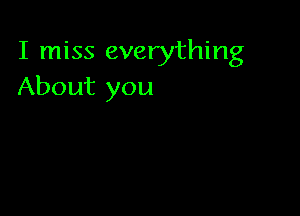 I miss everything
About you
