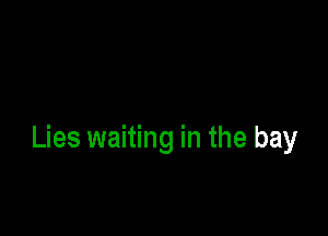 Lies waiting in the bay