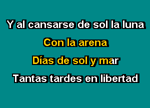 Y al cansarse de sol la luna

Con la arena

Dias de sol y mar

Tantas tardes en libertad