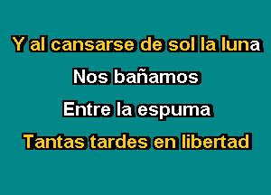 Y al cansarse de sol la luna
Nos bariamos
Entre la espuma

Tantas tardes en libertad