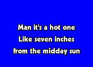 Man it's a hot one

Like seven inches

from the midday sun