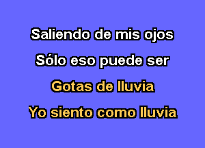 Saliendo de mis ojos

S6Io eso puede ser

Gotas de lluvia

Yo siento como Iluvia