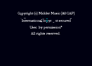 quyrgght (c) Middu Music (MDCAP)

ba-mmnalBoEyr - 1t occured-

Uaoc by pmpwn

All rights mecrvcd
