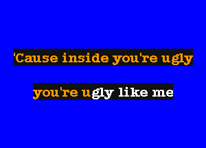 'Cause inside you're ugly

you're ugly like me