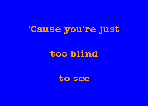 'Cause you're just

too blind

to see