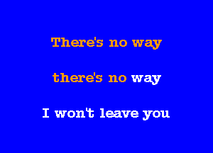 There's no way

there's no way

I wont leave you