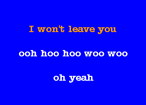 I wont leave you

ooh 1100 1100 woo woo

oh yeah